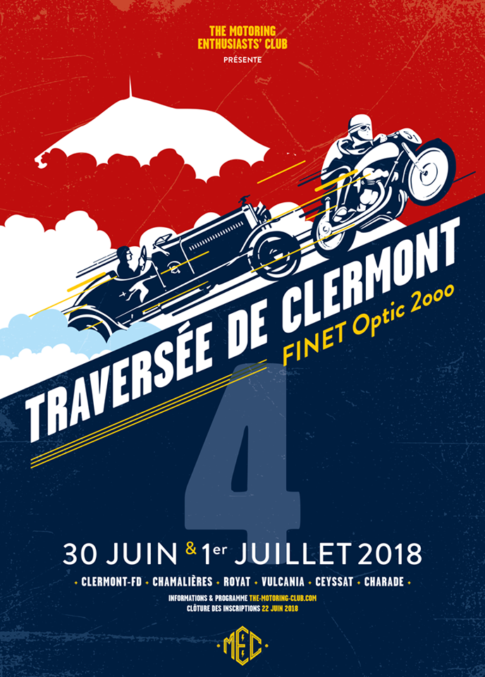 ClassicArverne avec le Motoring Enthusiast' Club organise la 4ème Traversée de Clermont